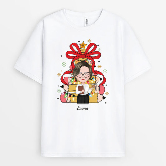 6946AGE1 lehrer und lehrerin weihnachts t shirt personalisiert_ 6946AKVAT