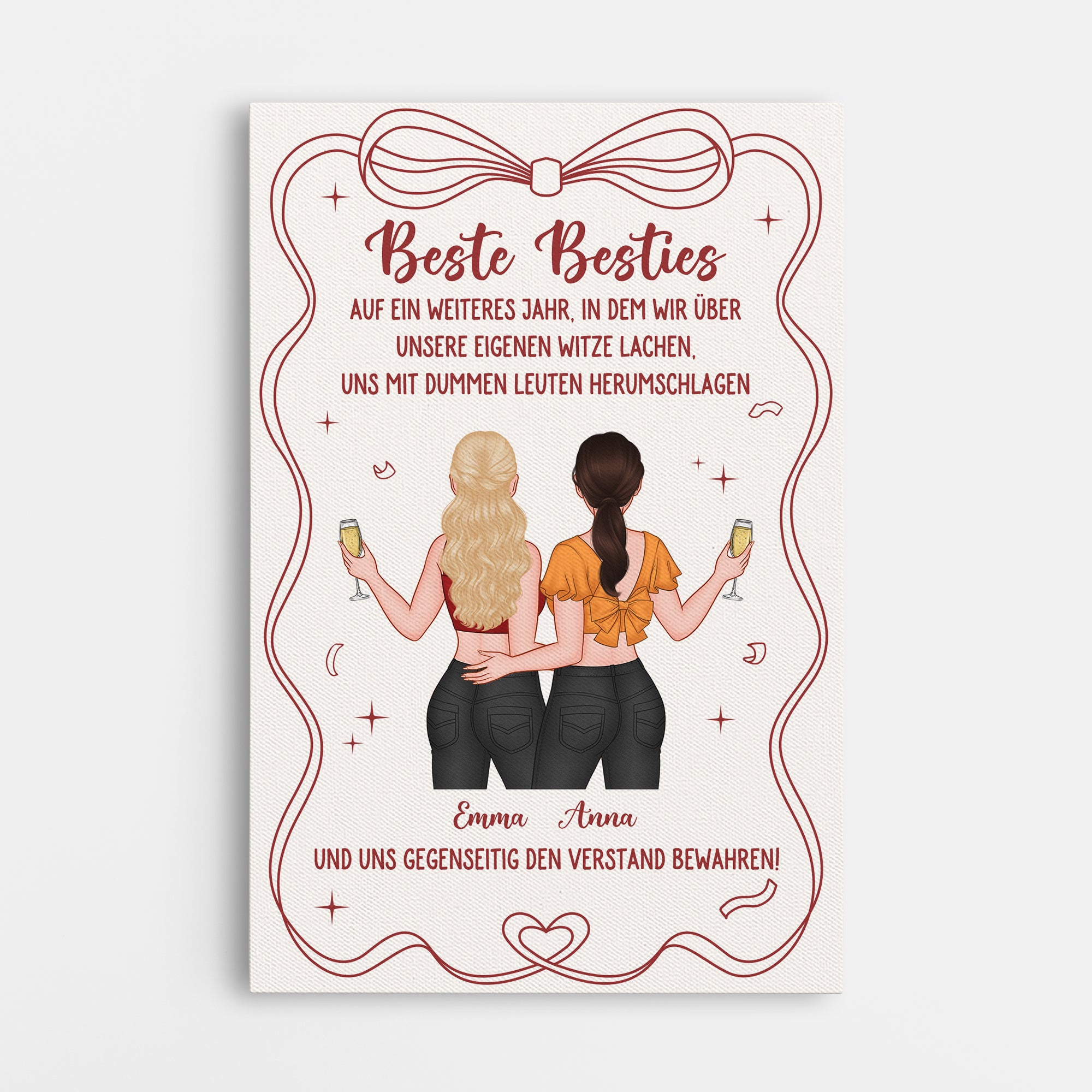 6951CGE1 auf ein weiteres jahr voller lachen personalisierte leinwand beste freundin 6951C3VWF