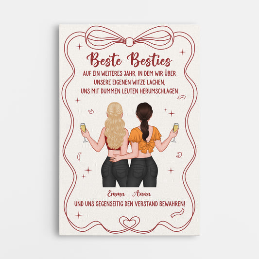 6951CGE1 auf ein weiteres jahr voller lachen personalisierte leinwand beste freundin 6951C3VWF