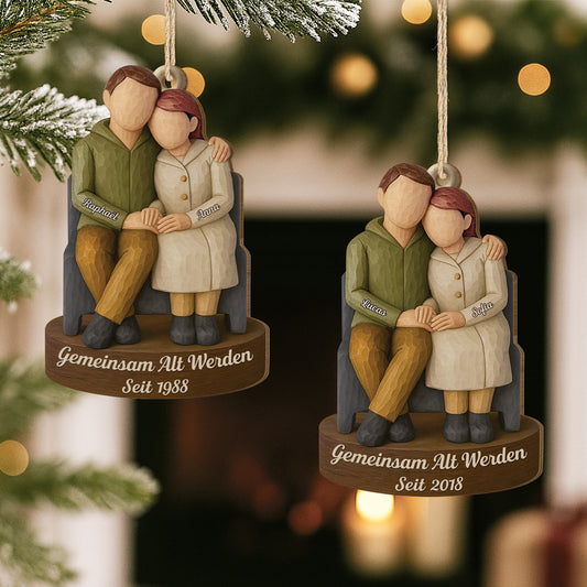 6955OGE2 3d druck effekt gemeinsam alt werden seit personalisierte 1 schicht holz ornamente weihnachten paare romantisch 6955O8ZQG