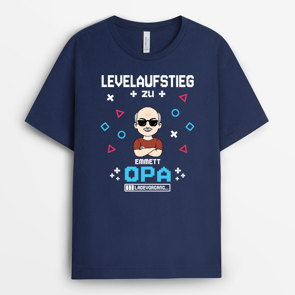 6956AGE2 levelaufstieg zu papa ladevorgang werdender papa shirt personalisiert_ pixel zocker 6956AKTMB