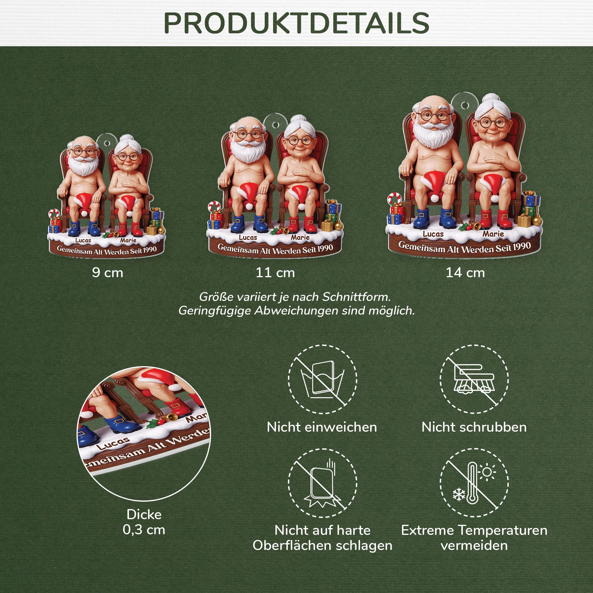 6962OGE1 3d druck effekt gemeinsam alt werden seit acryl weihnachtsschmuck personalisiert lustig paar 6962O6LAG_2