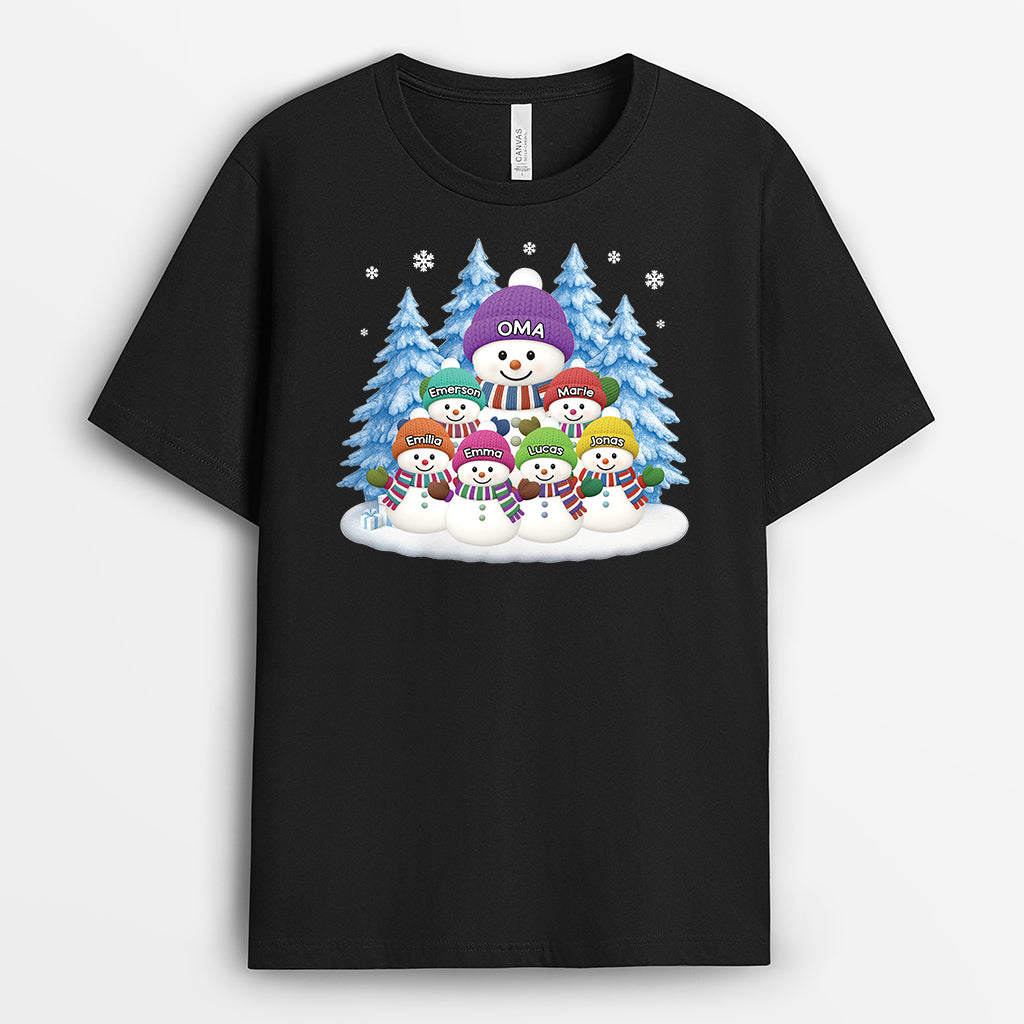 6964AGE1 schneemann opa und oma t shirt personalisiert_ weihnachten 6964A3VTA