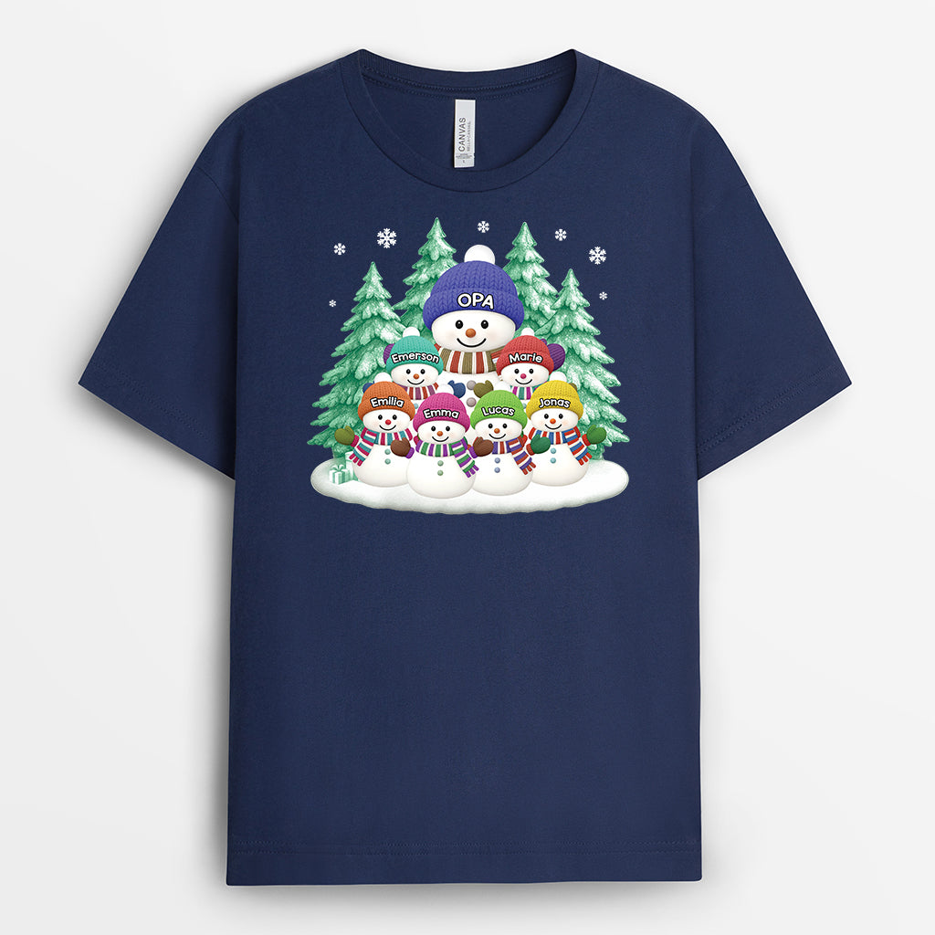 6964AGE2 schneemann opa und oma t shirt personalisiert_ weihnachten 6964A3VTA