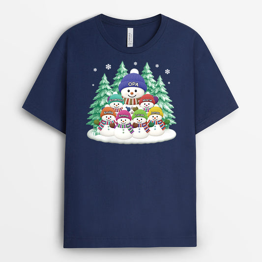 6964AGE2 schneemann opa und oma t shirt personalisiert_ weihnachten 6964A3VTA