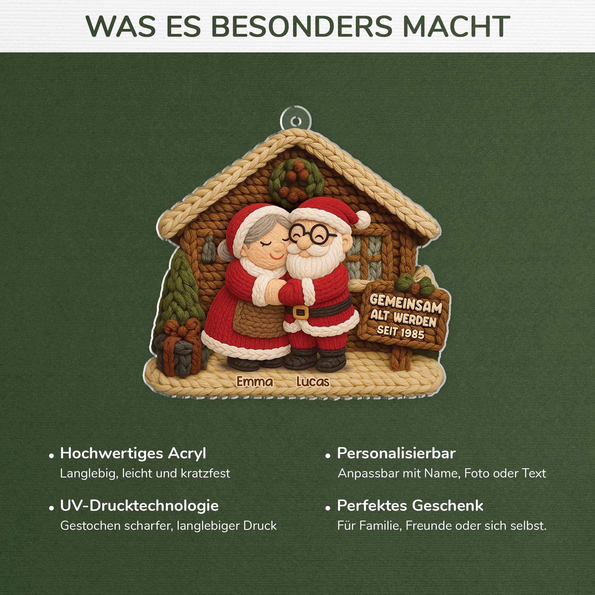 6973OGE4 3d druck effekt gemeinsam alt werden seit personalisierter weihnachtsschmuck_ acryl paar wolle 6973OTVTG