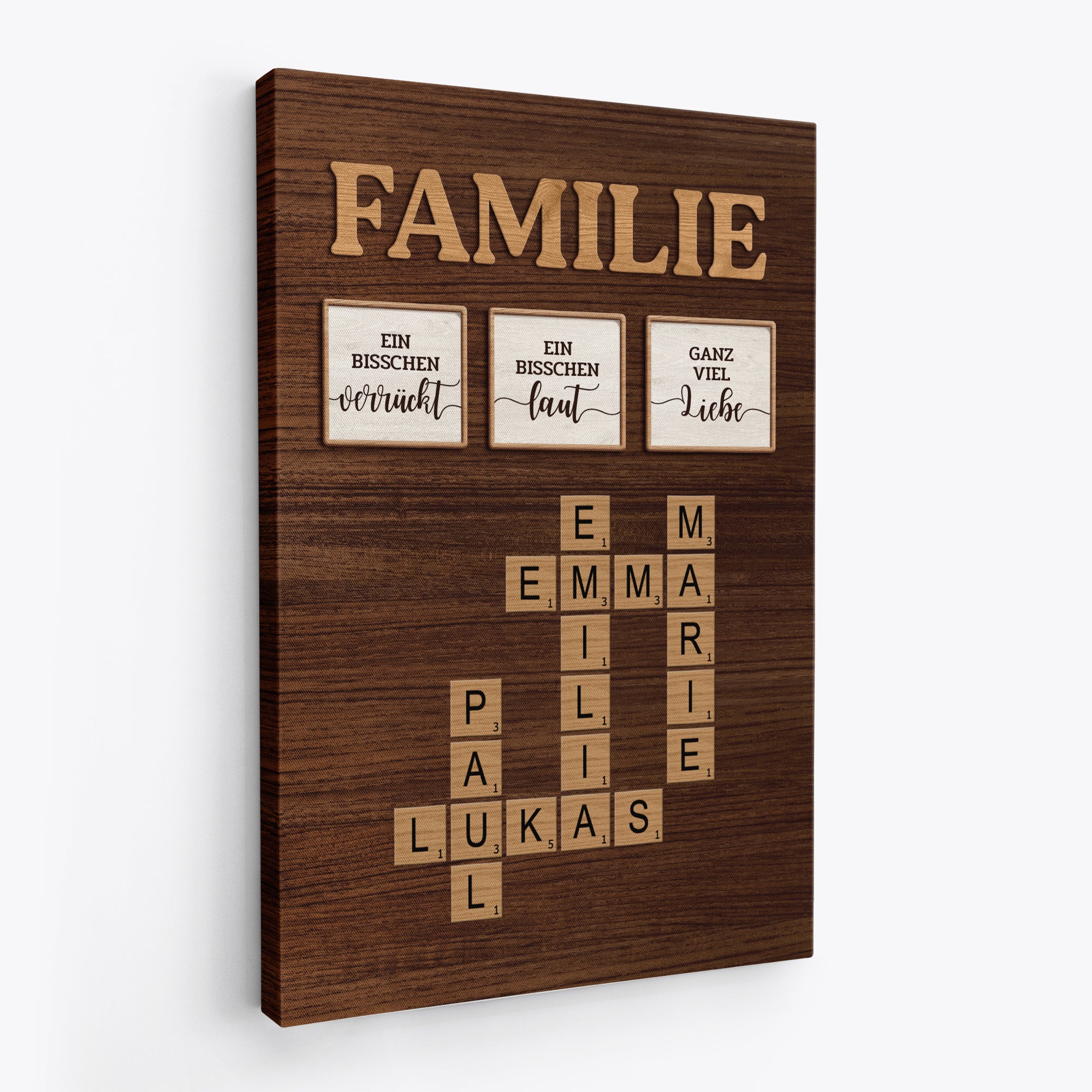 6977CGE2 familie etwas verruckt etwas laut und ganz viel liebe personalisierte kreuzwortratsel leinwand familie 6977C6TNI