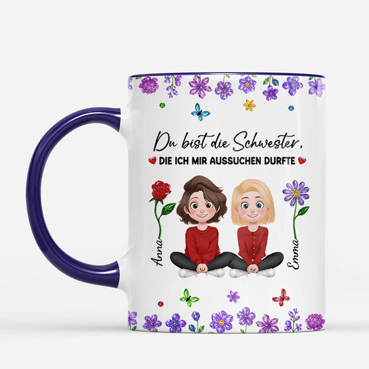 6980MGE2 3d druck effekt du bist die schwester die ich mir aussuchen durfte personalisierte tasse bruder schwester 6980M6PWA
