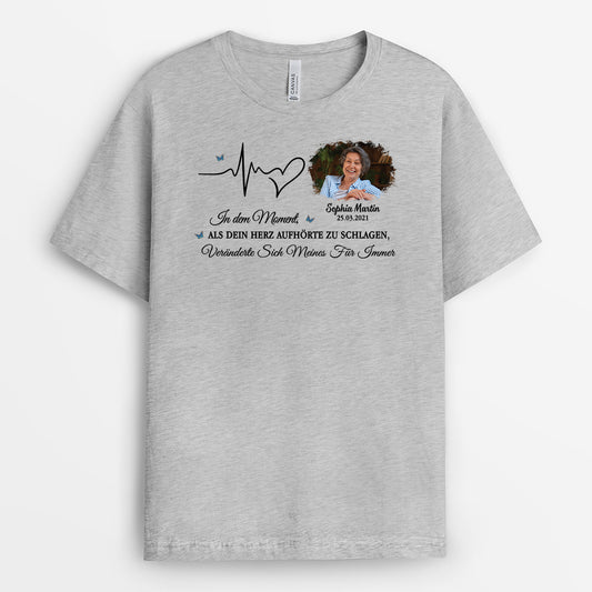 6988AGE2 in dem moment als dein herz aufhorte zu schlagen personalisiertes t shirt foto_ zur erinnerung 6988A6VCA