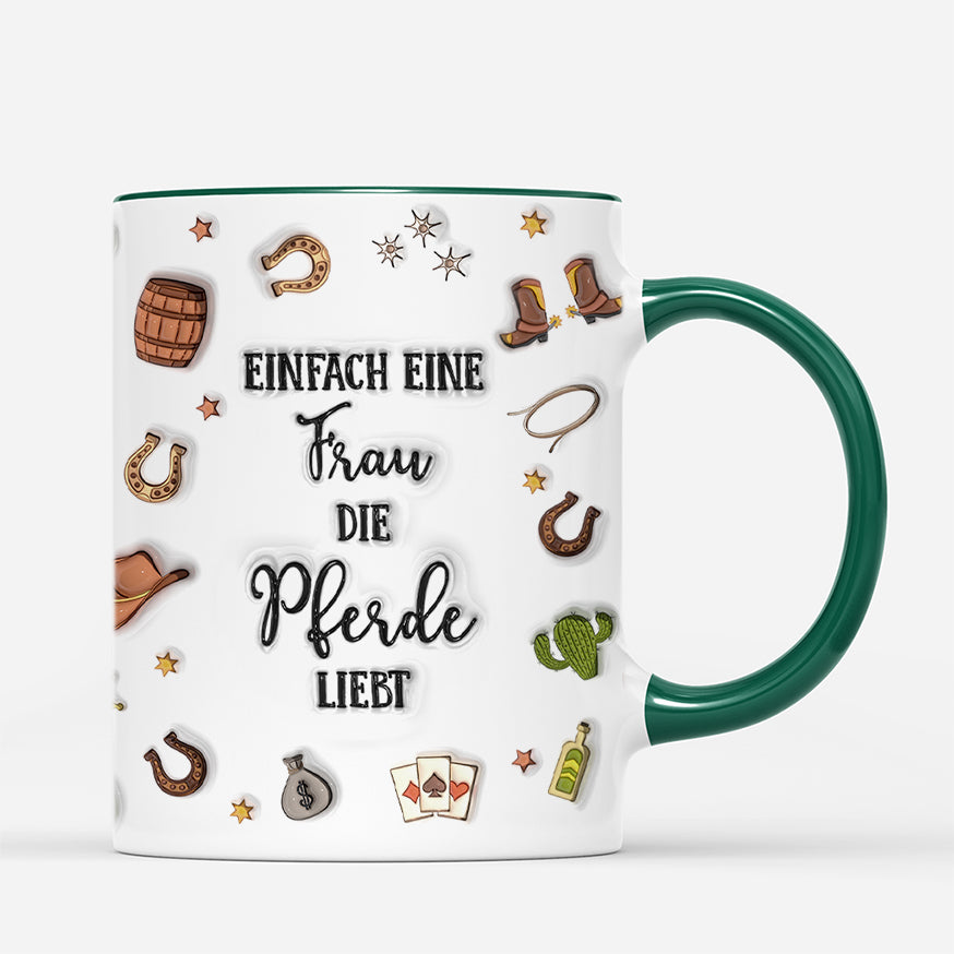 7014MGE3 3d druck effekt einfach ein madchen das pferde liebt tasse pferd personalisiert 7014MKT5U