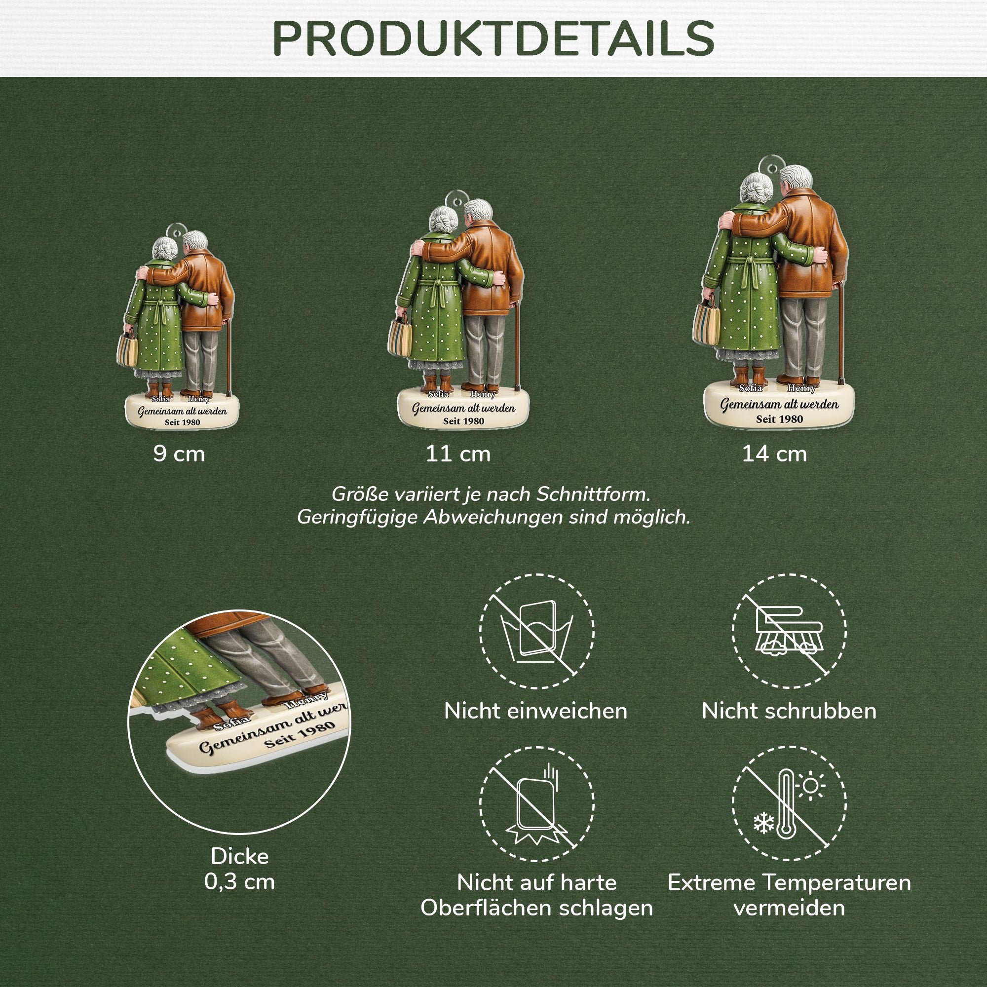 7026OGE3 3d druck effekt gemeinsam alt werden seit acryl weihnachtsschmuck personalisiert paar liebe im alter 7026O3T5G