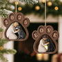 7033OGE2 pfoten und hund personalisierte 1 schicht holz ornamente weihnachten 7033OKQNC