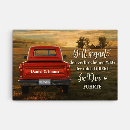 7036CGE1 gott segnete den zerbrochenen weg der mich direkt zu dir fuhrte personalisierte leinwand paar 7036C8VAG