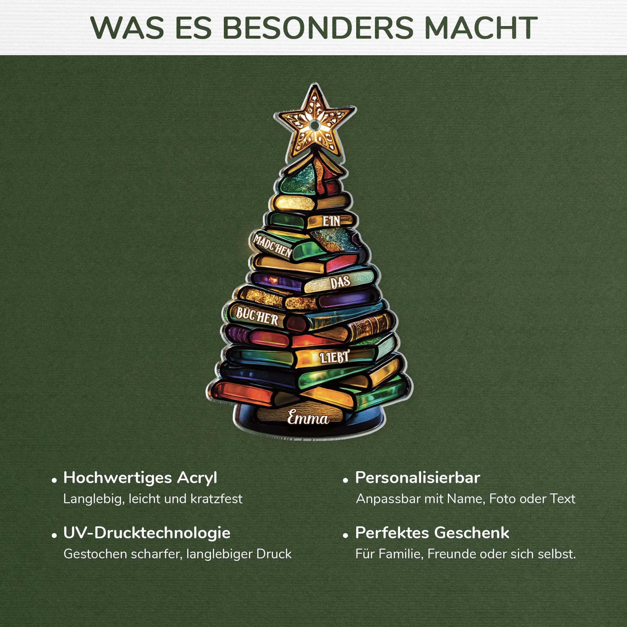 7044OGE4 3d druck effekt weihnachtsbaum aus buchern acryl weihnachtsschmuck personalisiert_ fur leseratten frauen manner 7044OKTCA