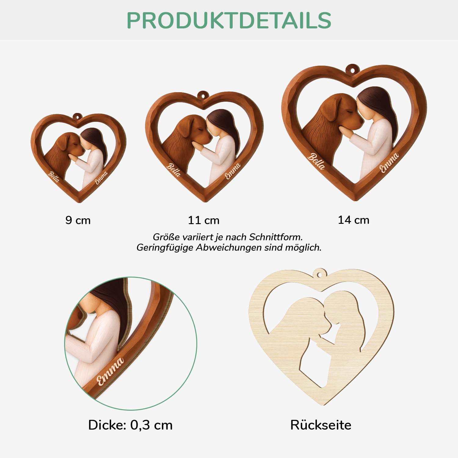 7046OGE3 mensch und hund_ personalisierte 1 schicht holz ornamente weihnachten 7046O8V5C