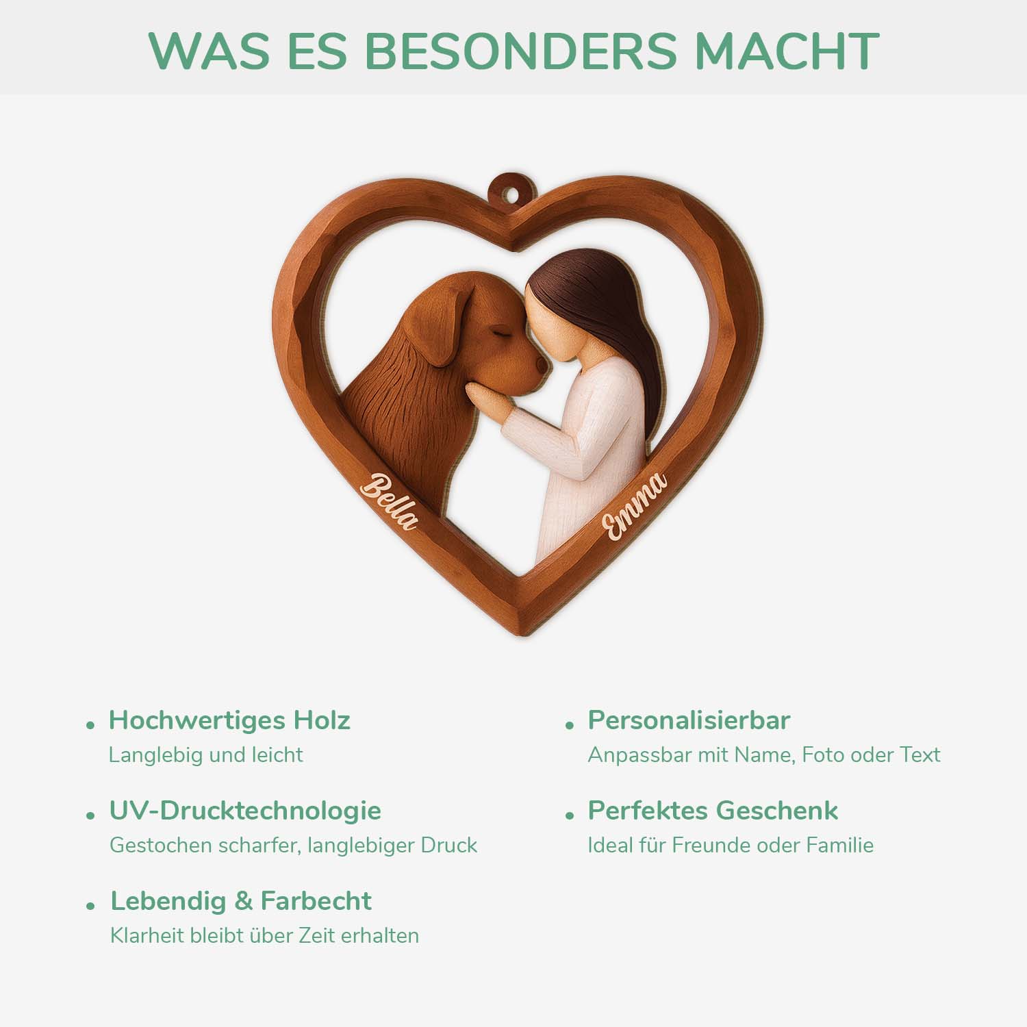 7046OGE4 mensch und hund_ personalisierte 1 schicht holz ornamente weihnachten 7046O8V5C