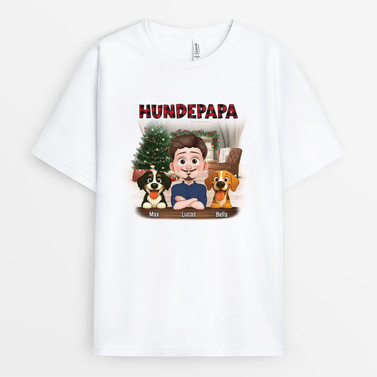 7056AGE1 hundepapa hundemama weihnachts t shirt hund personalisiert 7056AKZ5C