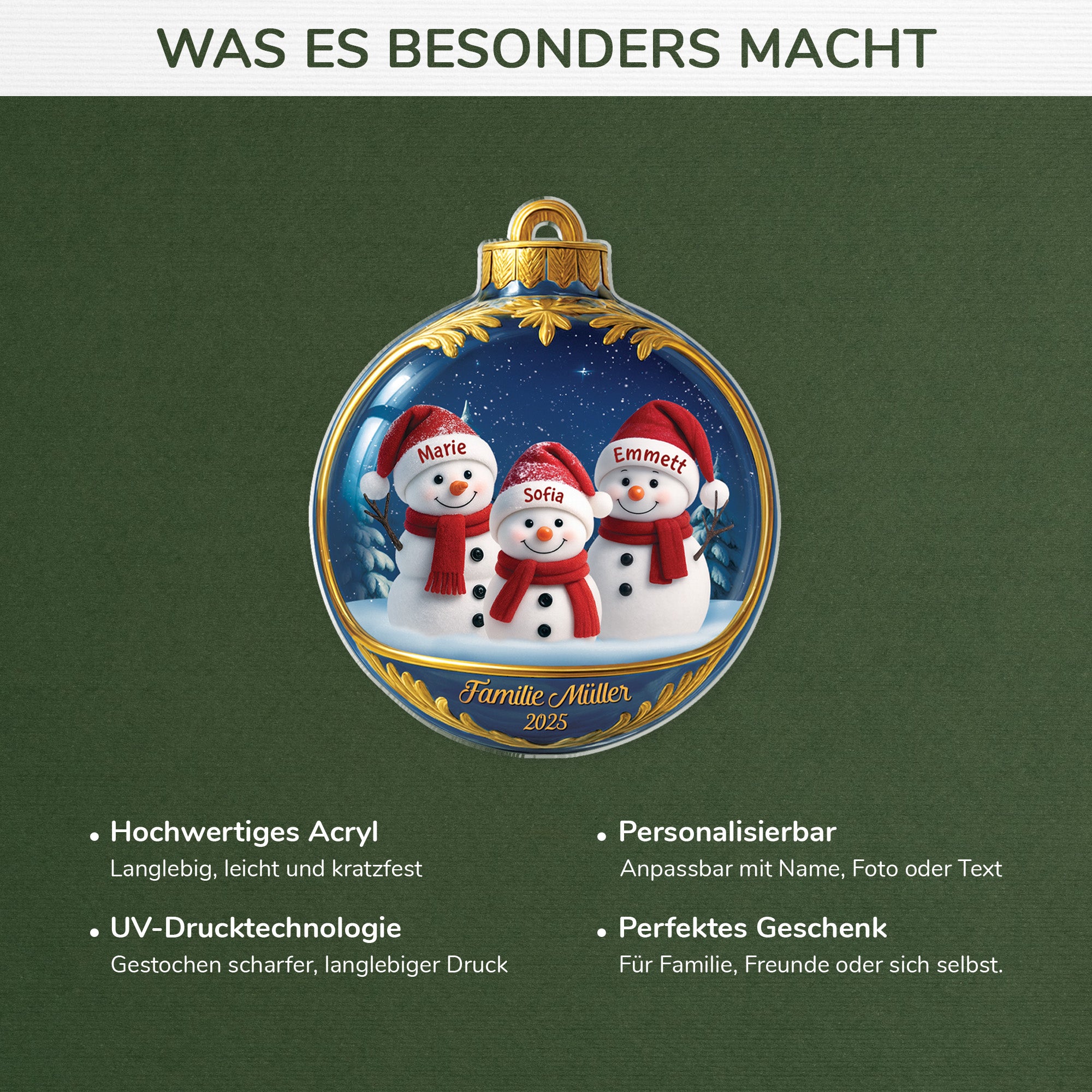 7062OGE4 3d druck effekt familie schneemann acryl weihnachtsschmuck personalisiert 7062O3TMI