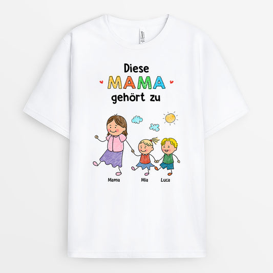7078AGE1 dieser papa gehort zu buntstifte personalisiertes geschenk  mama  papa shirt 7078atpaa
