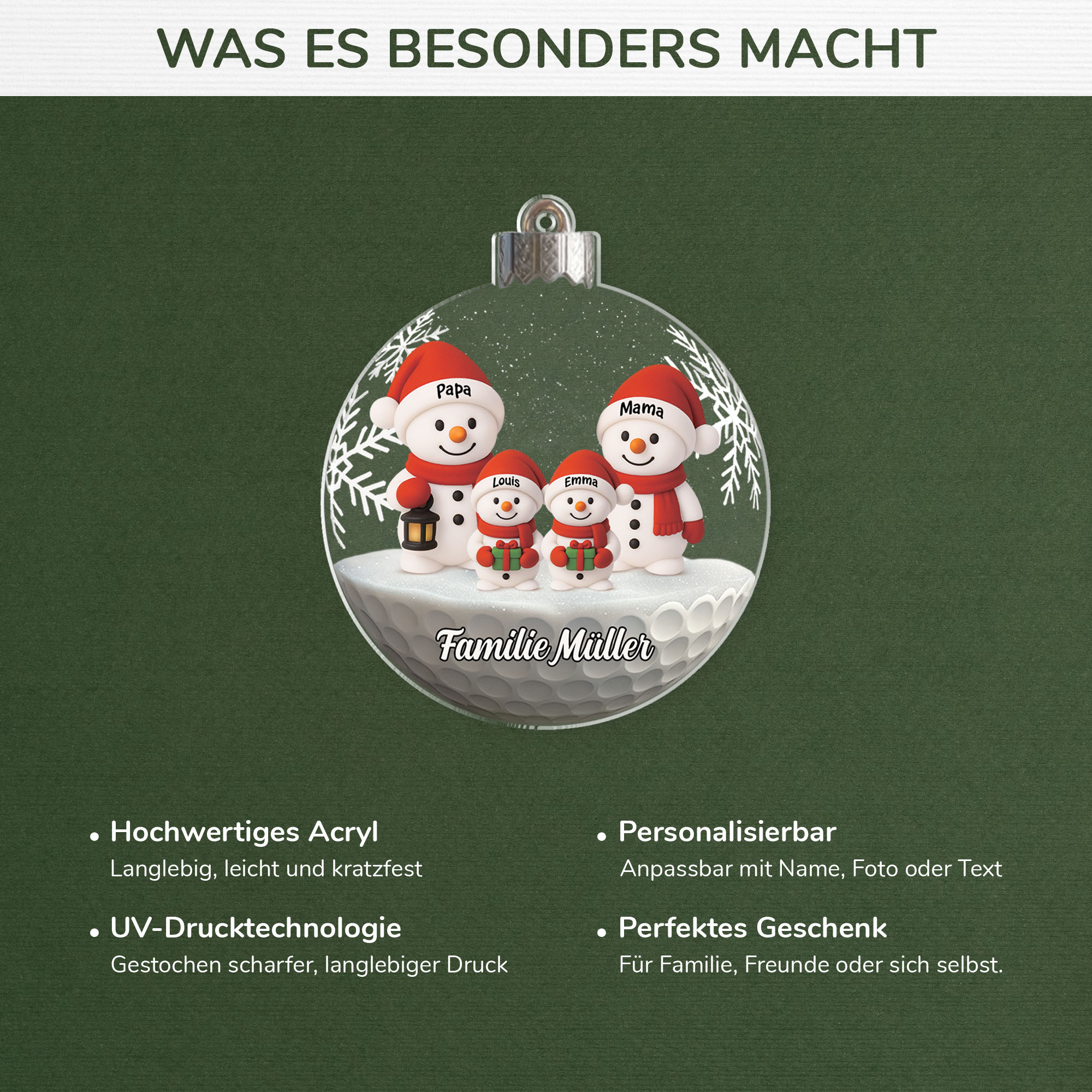 7079OGE4 familie schneemann acryl weihnachtsschmuck personalisiert 7079OKV5I