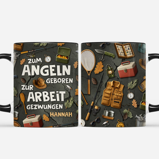 7081MGE2 3d druck effekt zum angeln geboren zur arbeit gezwungen personalisierte tasse angler frauen manner 7081MTQQA