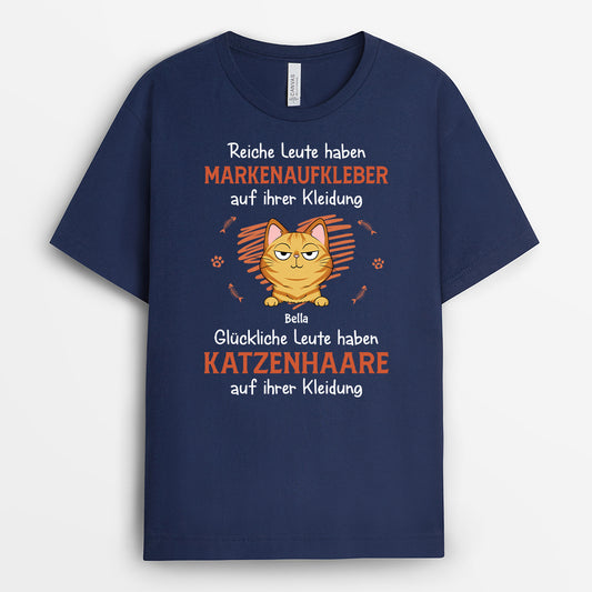 7089AGE2 gluckliche leute haben katzenhaare auf ihrer kleidung katzen t shirt personalisiert 7089ATQCD