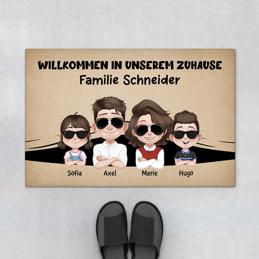 7091DGE1 willkommen in unserem zuhause fussmatte personalisiert familie_ 7091D8TZI