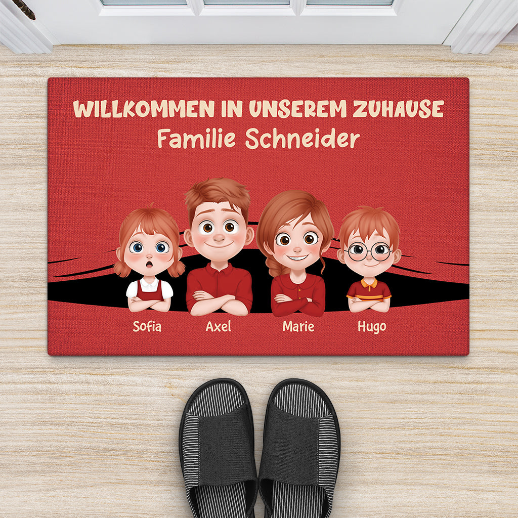 7091DGE2 willkommen in unserem zuhause fussmatte personalisiert familie_ 7091D8TZI