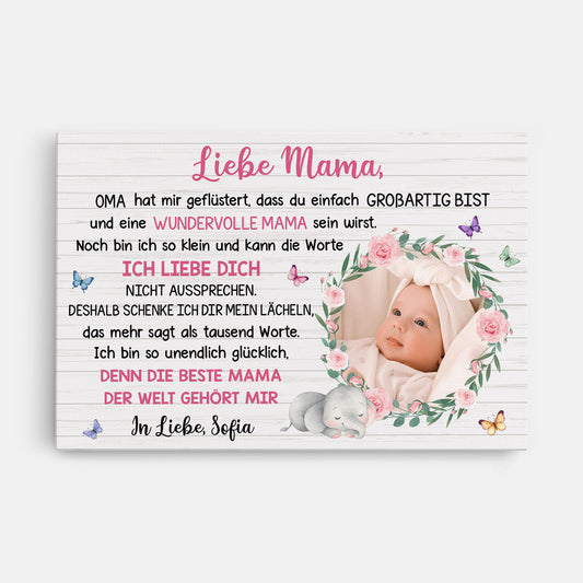 7098CGE1 liebe mama und lieber papa personalisierte leinwand baby foto 7098C8VAK