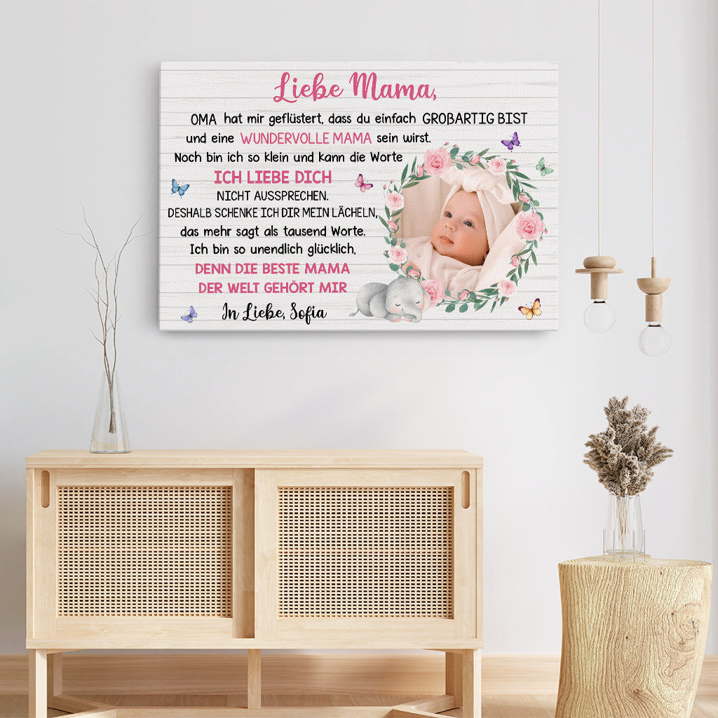 7098CGE3 liebe mama und lieber papa personalisierte leinwand baby foto 7098C8VAK