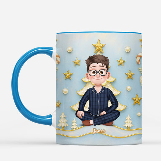 7103MGE2 frau oder mann cartoon mit tannenbaum personalisierte weihnachtstasse_ 7103M8VNA