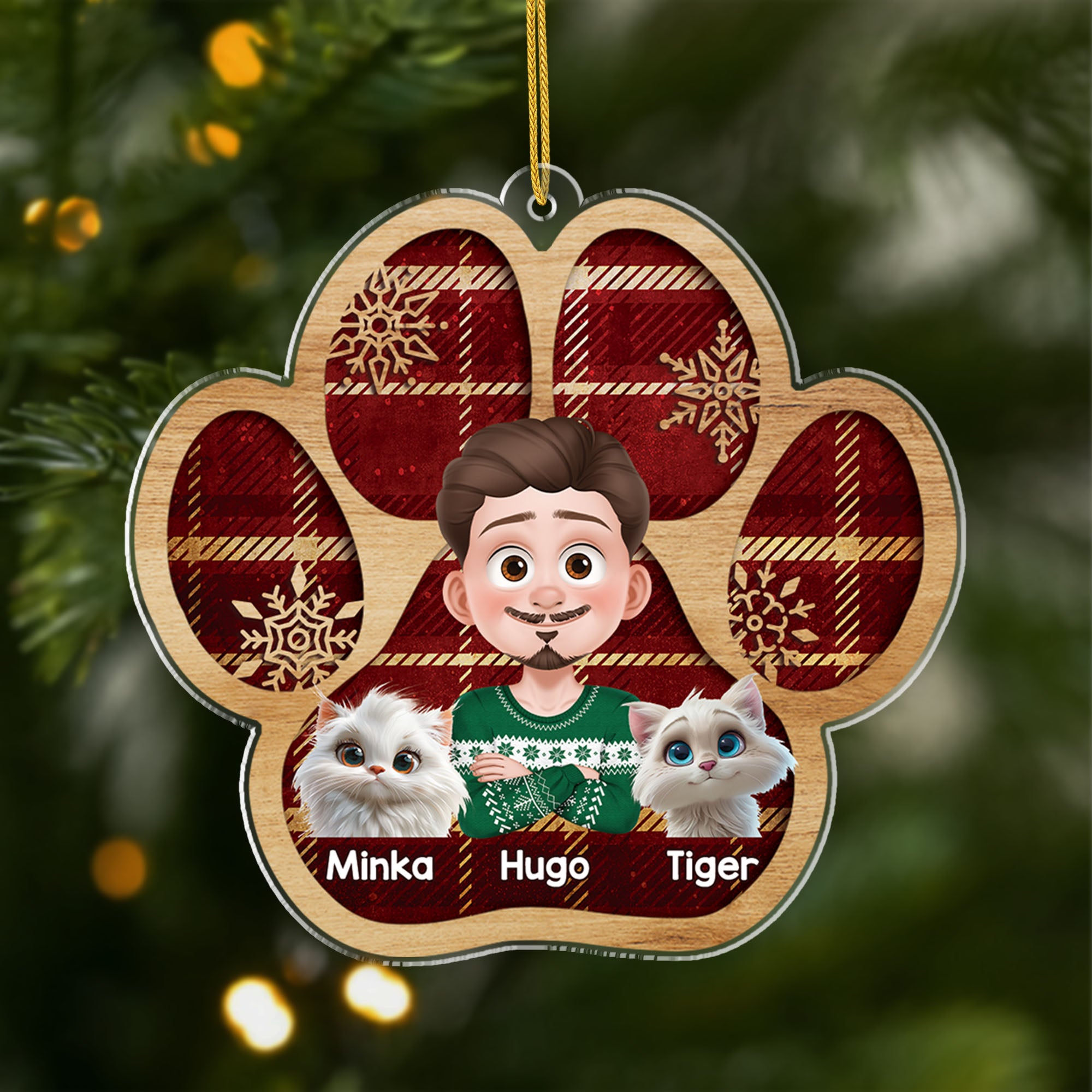7104OGE1 katzen pfoten acryl weihnachtsschmuck personalisiert 7104OKV5D