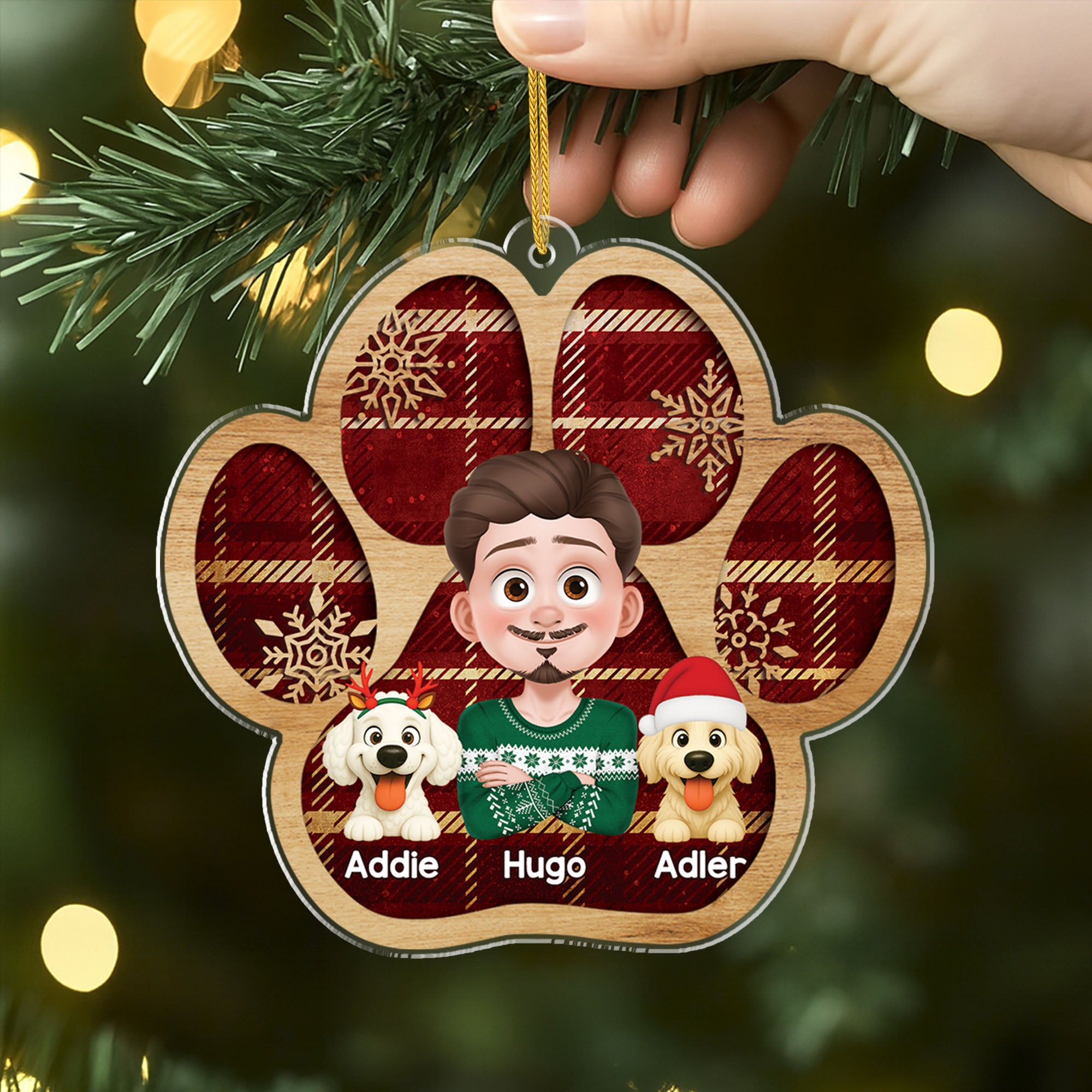 7104OGE2 hunde pfoten acryl weihnachtsschmuck personalisiert 7104OKV5D