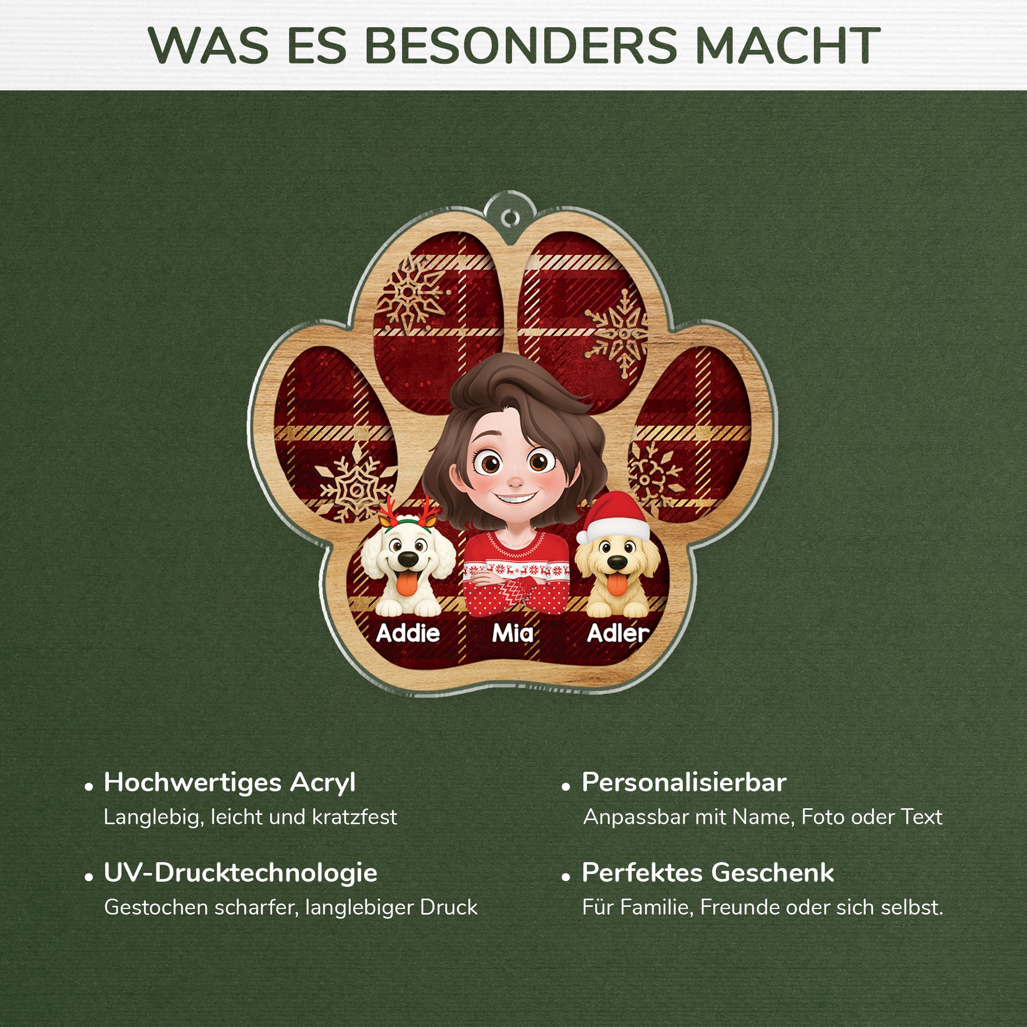 7104OGE4 hunde pfoten acryl weihnachtsschmuck personalisiert 7104OKV5D