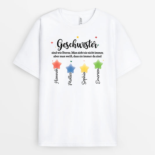 7108AGE1 geschwister sind wie sterne personalisiertes t shirt freundin bruder schwester 7108A8QME