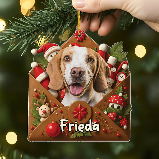 7109OGE2 hunde briefumschlag personalisierter weihnachtsschmuck foto_ acryl 7109OTMNC