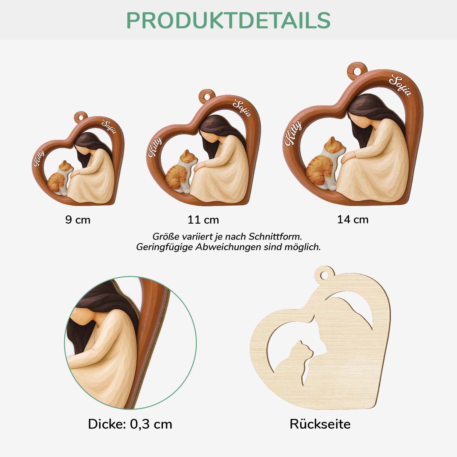 7110OGE3 3d druck effekt katze und mensch_ personalisierte 1 schicht holz ornamente weihnachten 7110O3V5D