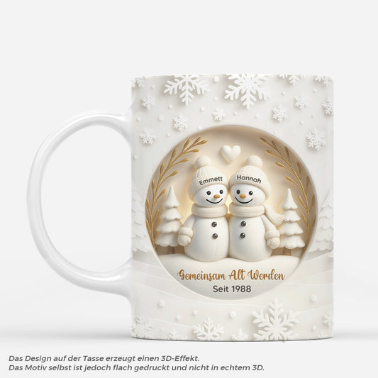 7147MGE1 3d druck effekt gemeinsam alt werden seit paar weihnachtstasse personalisiert_ schneemann 7147M8VAG