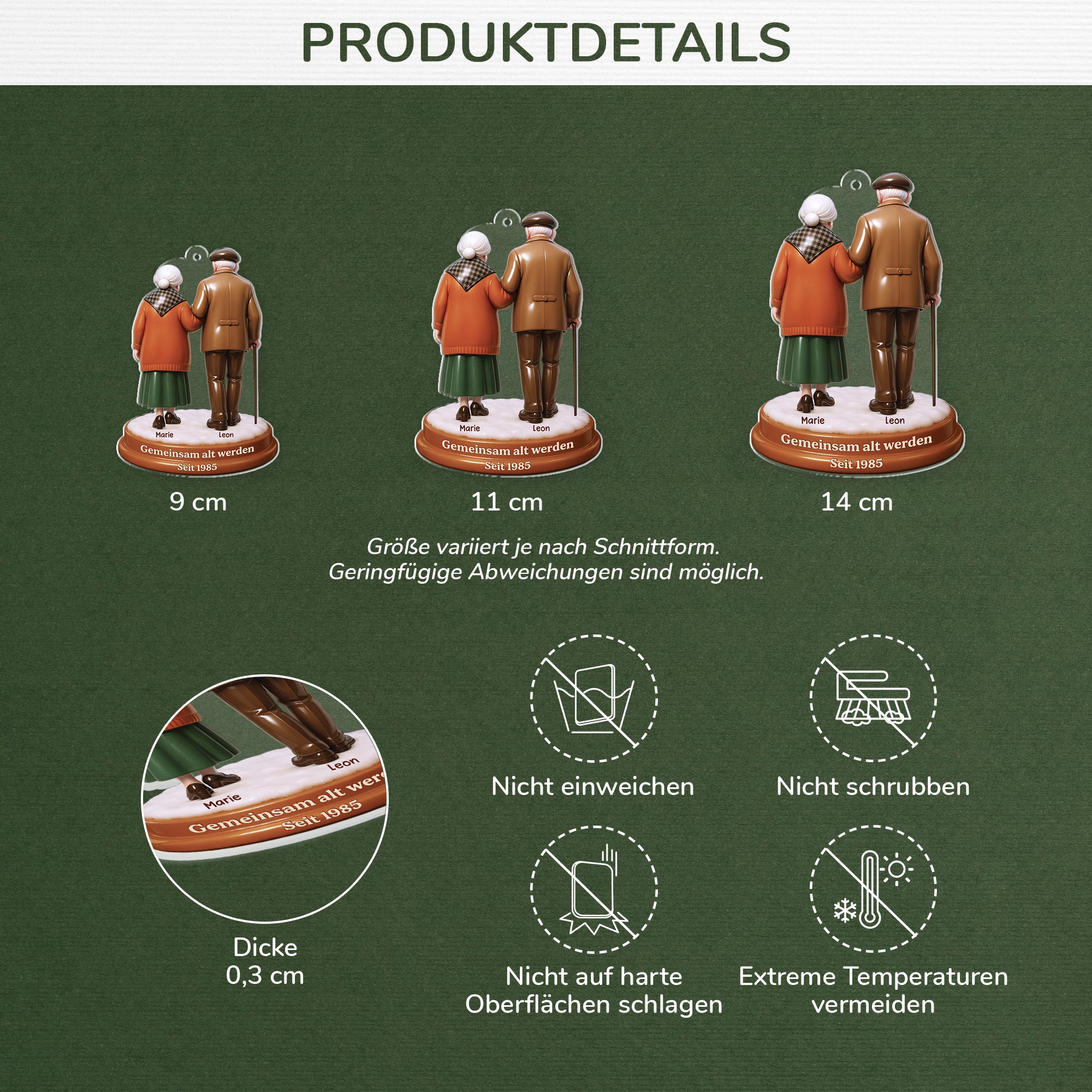 7148OGE3 3d druck effekt gemeinsam alt werden seit acryl weihnachtsschmuck personalisiert altere paare_ 7148OTQNG