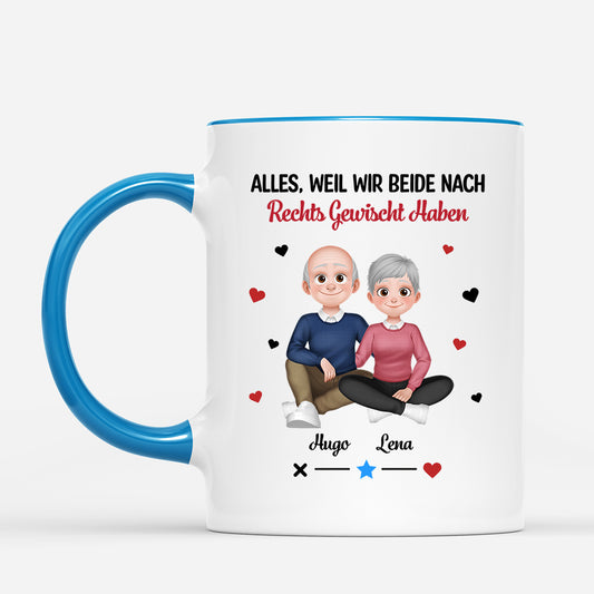 7151MGE2 alles weil wir beide nach rechts gewischt haben paar tassen personalisiert 7151MKQMG