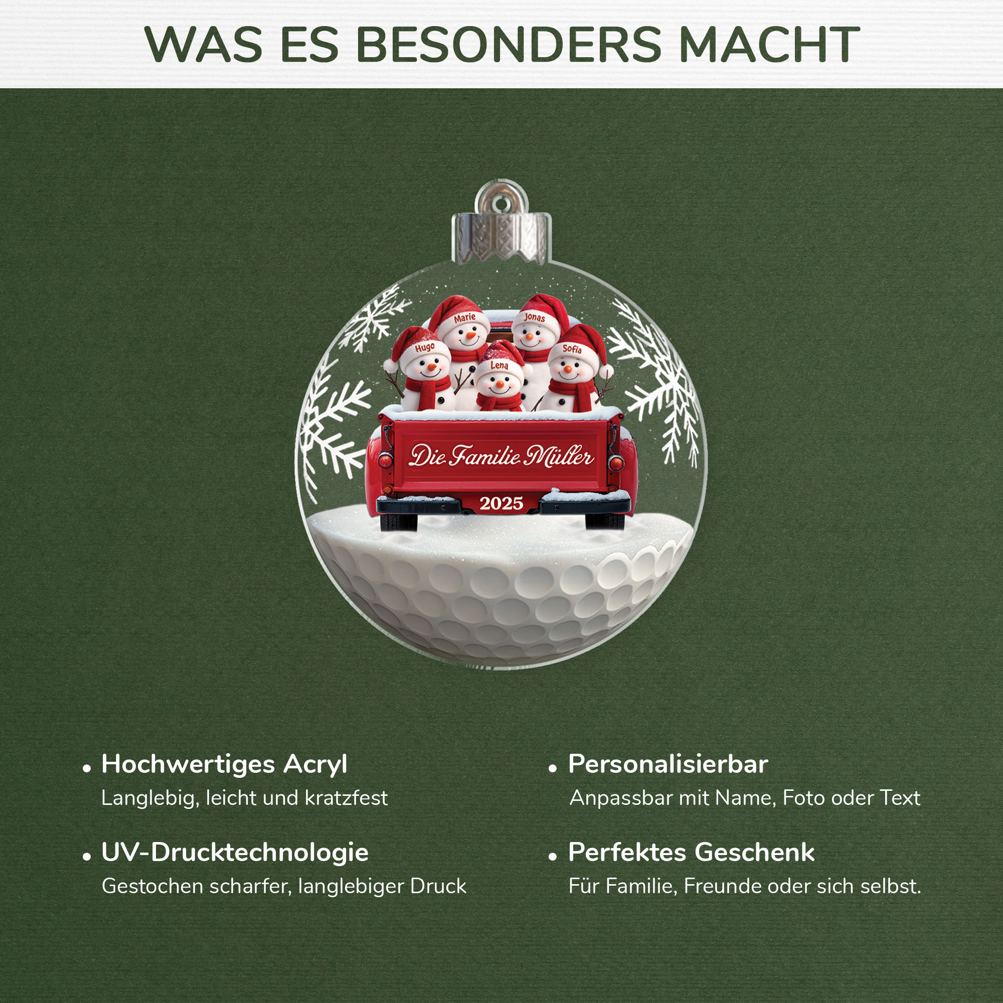 7159OGE4 3d druck effekt schneemann personalisierter christbaumschmuck familie_ acryl schneeflocken 7159OTV5I