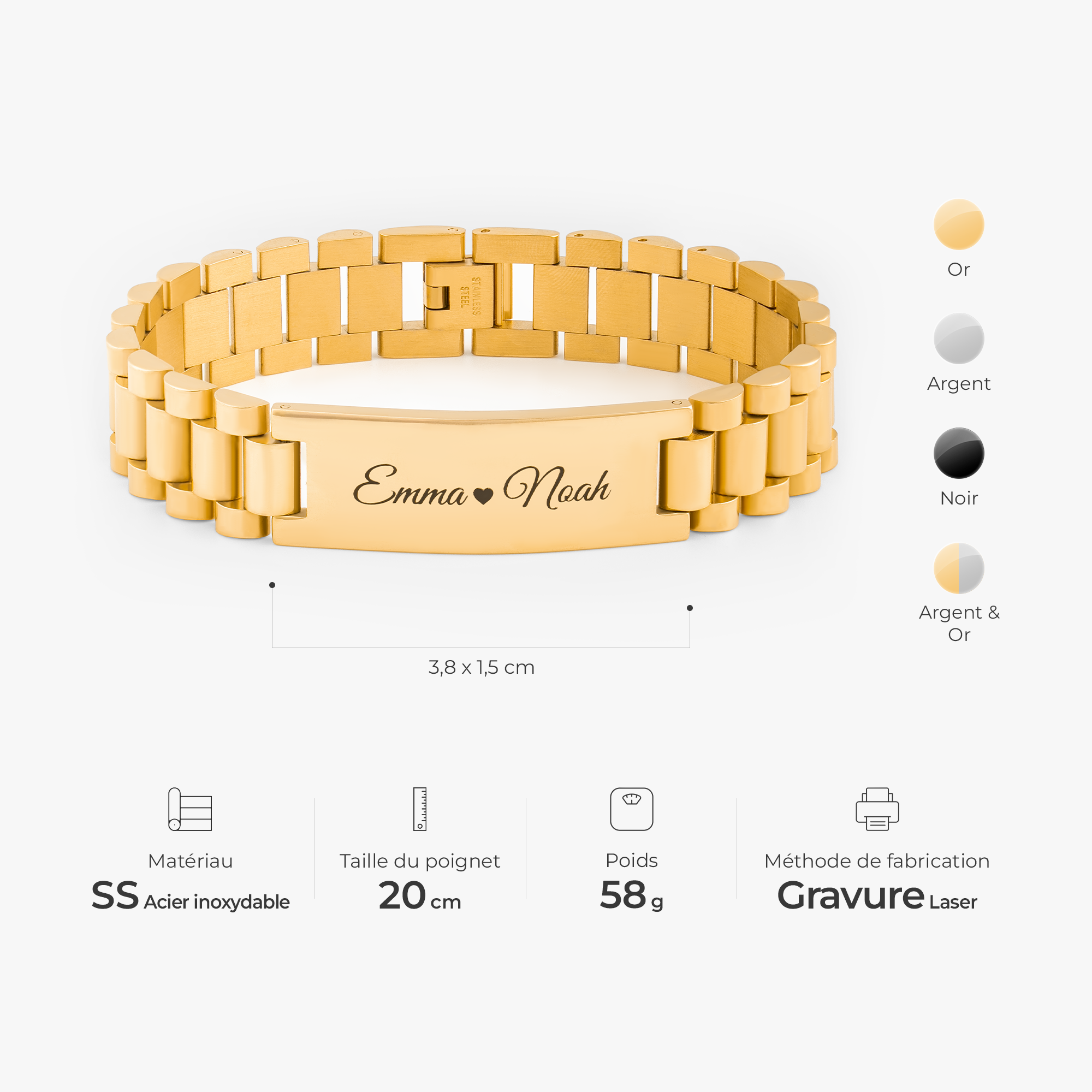 7162JFR3 bracelet homme personnalise prenom_ toi et moi 7162j0t5b