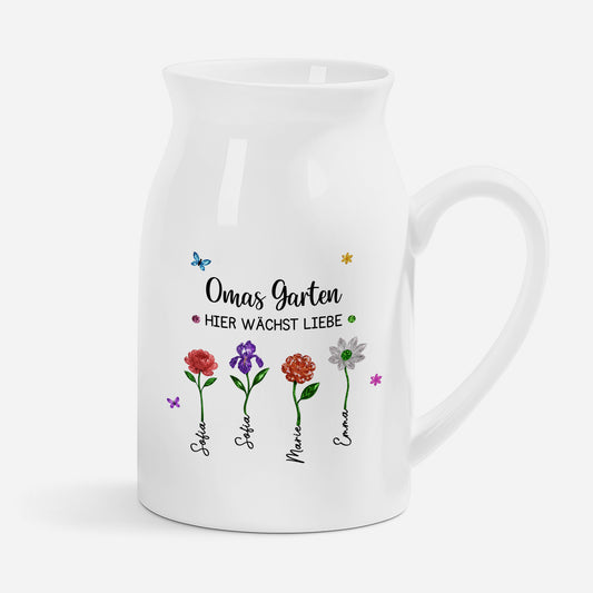 7211OGE1 omas garten hier wachst die liebe personalisiertes geschenk  keramik vase omamama blumen 7211o6q5a