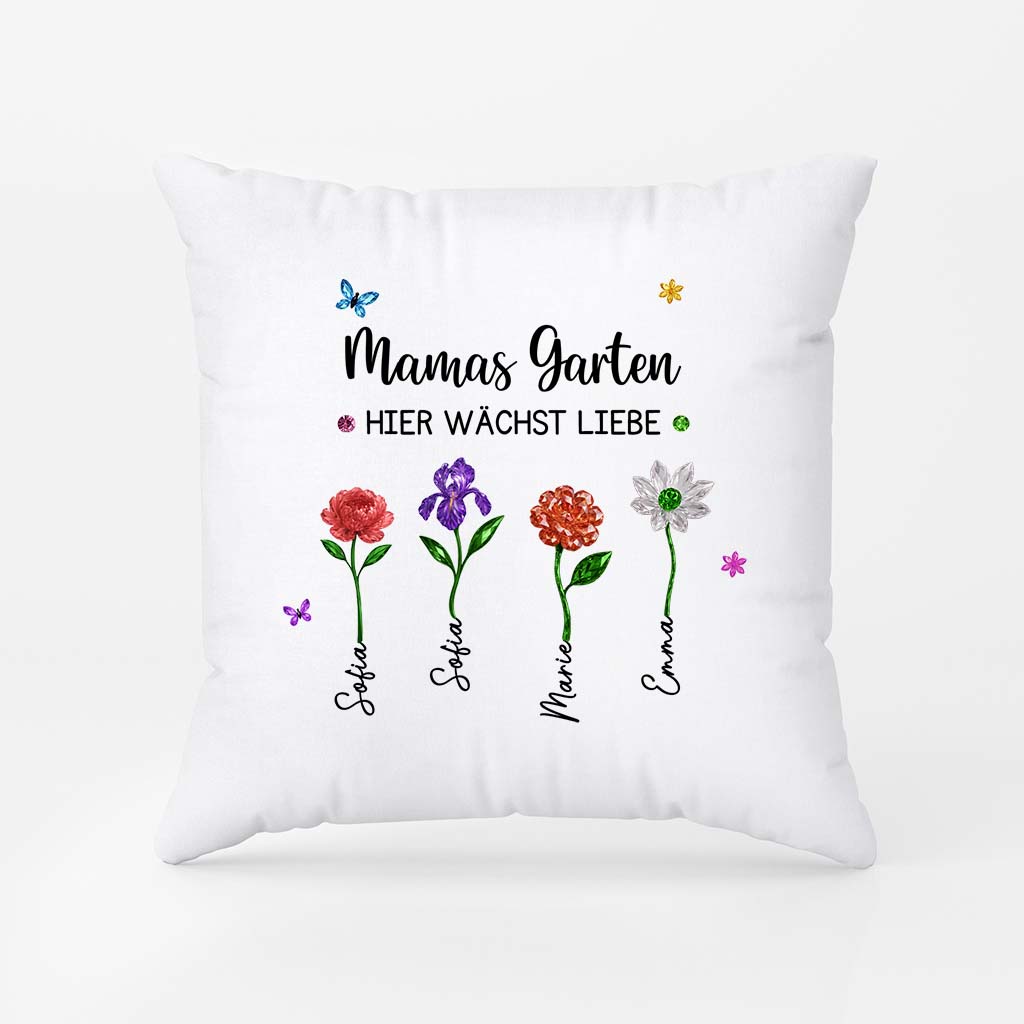 7211PGE2 omas garten schmucksteine blumen personalisiertes geschenk  kissen oma  mama 7211p6q5a