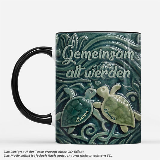 7224MGE1 3d druck effekt gemeinsam alt werden paar tassen personalisiert schildkroten 7224M8PTG