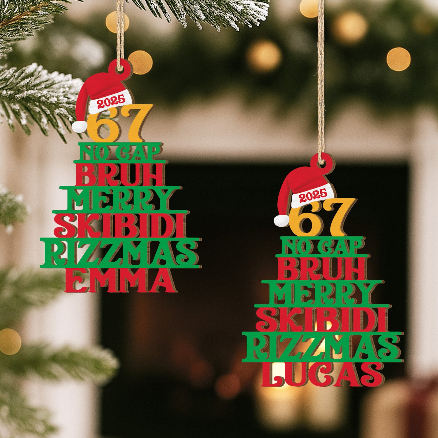 7228OGE2 weihnachtsbaum personalisierte 1 schicht holz ornamente fur frauen manner slang 7228OKTMA