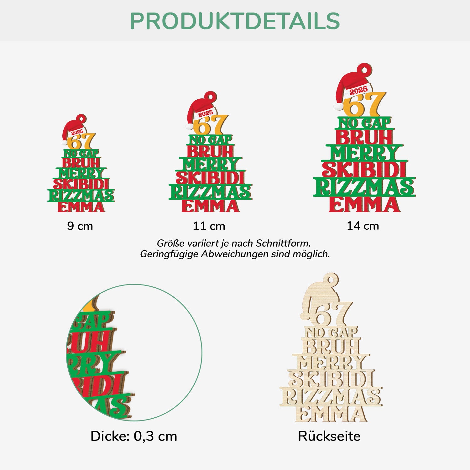 7228OGE3 weihnachtsbaum personalisierte 1 schicht holz ornamente fur frauen manner slang 7228OKTMA