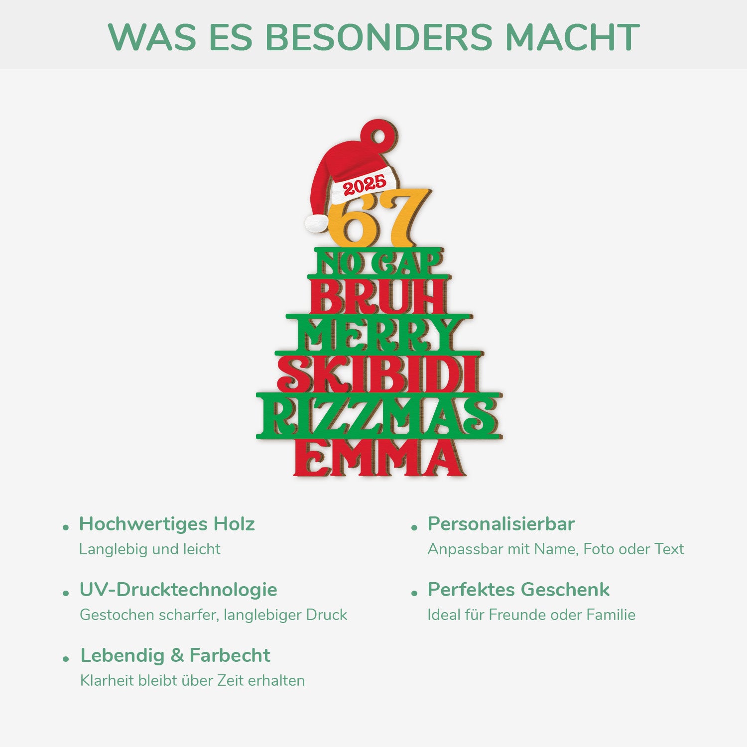 7228OGE4 weihnachtsbaum personalisierte 1 schicht holz ornamente fur frauen manner slang 7228OKTMA