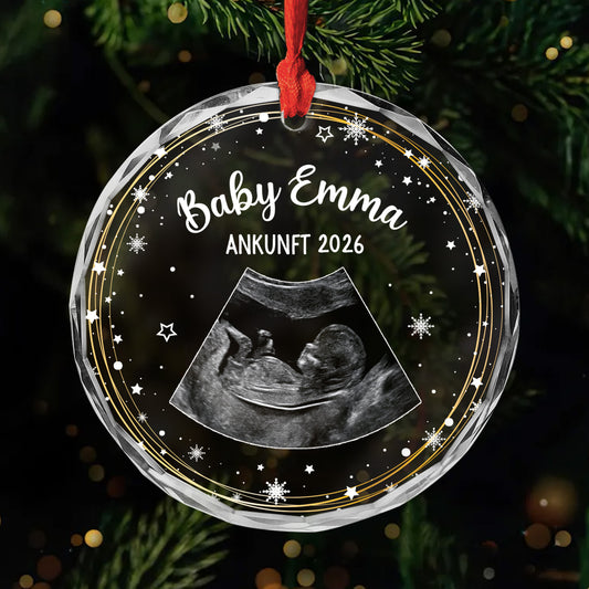 7239OGE1 ankunft des babys glas weihnachtsschmuck personalisiert_ zur geburt mit ultraschallbild_ 7239O8VMK