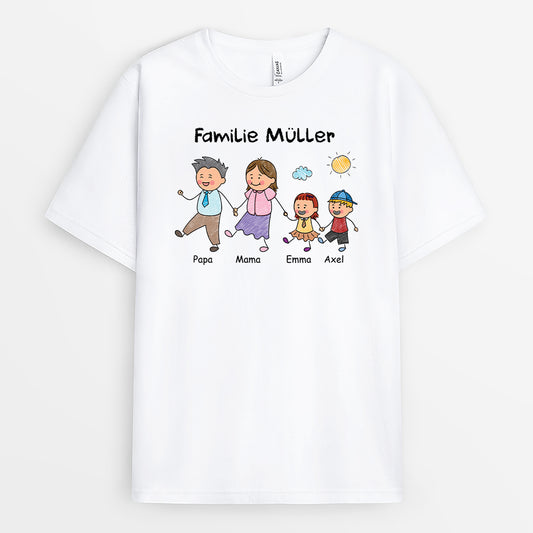 7254AGE1 familie strichmannchen weisses t shirt familie personalisieren_ 7254A3V5I